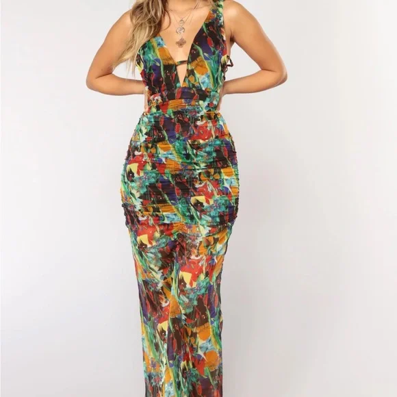 Fashion Nova Grow Your Garden Maxi Dress | XS | Multi